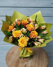 Букет цветов из:  Альстромерии и Розы в Новосемейкино