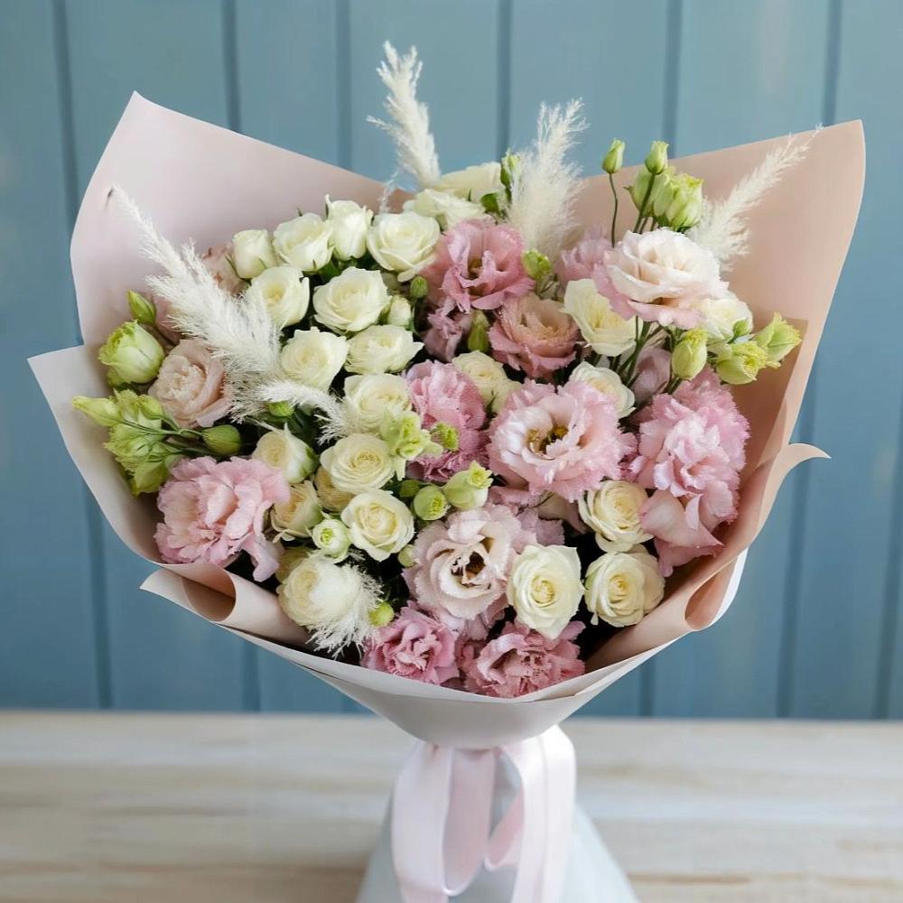 Букет цветов из: Альстромерии и Розы в Новосемейкино