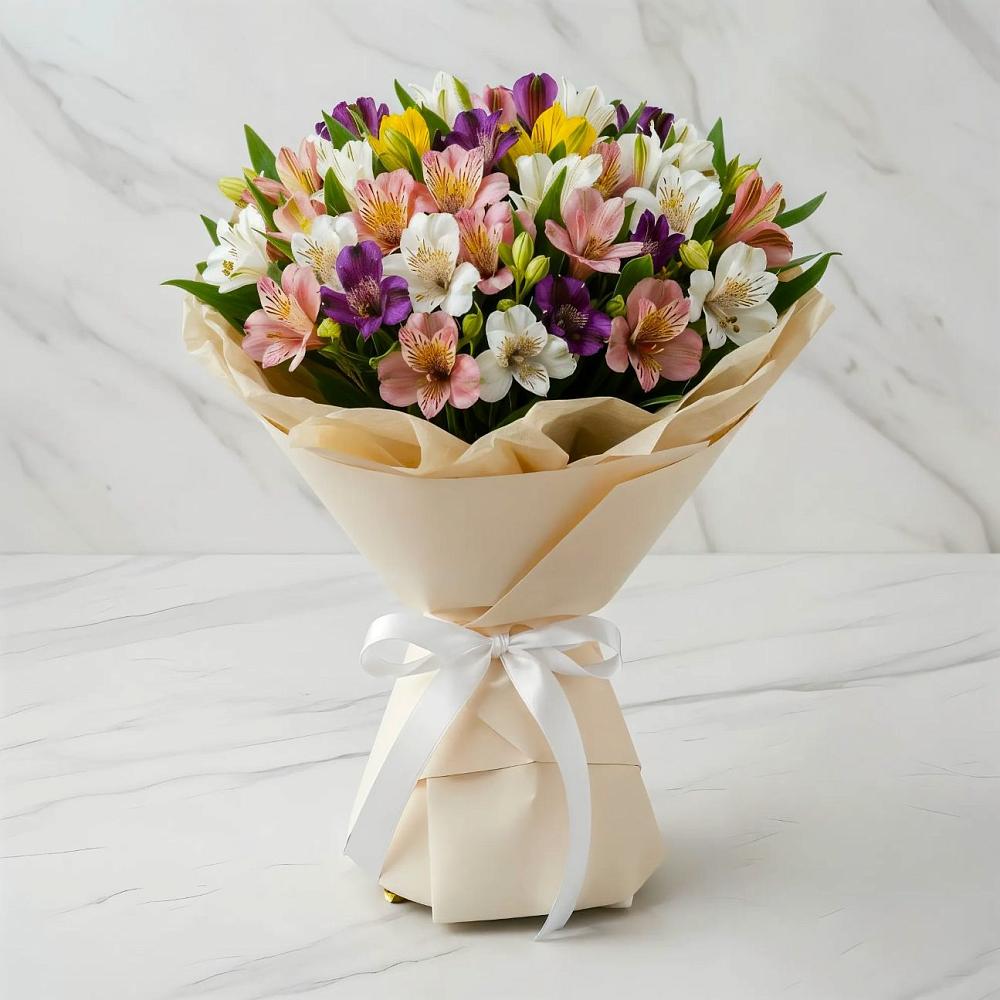 Букет цветов из: Альстромерии в Новосемейкино