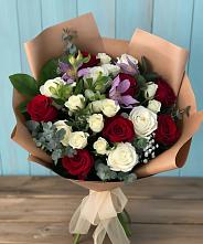 Букет цветов из:  Розы и Альстромерии #REPLACE_PRED# Новосемейкино