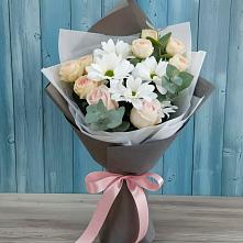 Букет цветов из:  Хризантемы и Розы #REPLACE_PRED# Новосемейкино