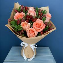 Букет цветов из:  Розы и Альстромерии в Новосемейкино
