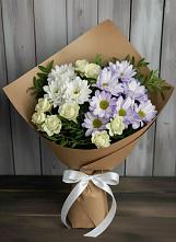 Букет цветов из:  Хризантемы и Розы в Новосемейкино