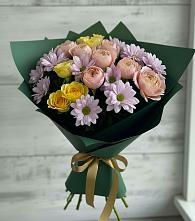 Букет цветов из:  Хризантемы и Розы в Новосемейкино