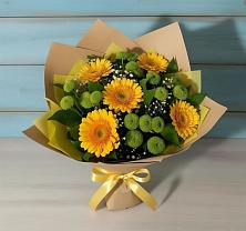 Букет цветов из:  Герберы и Хризантемы #REPLACE_PRED# Новосемейкино
