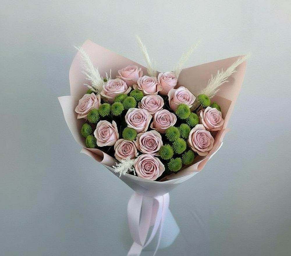 Букет цветов из: Розы и Хризантемы в Новосемейкино