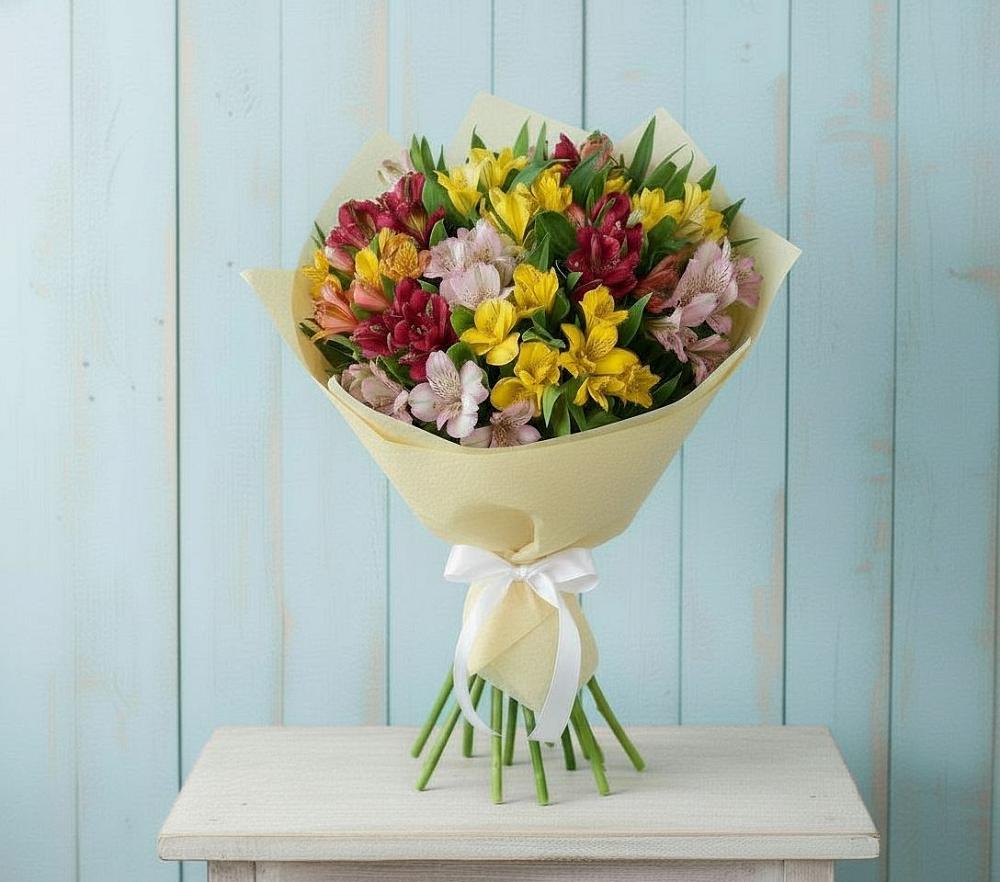 Букет цветов из: Альстромерии в Новосемейкино