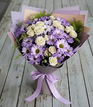 Букет цветов из:  Хризантемы и Розы в Новосемейкино