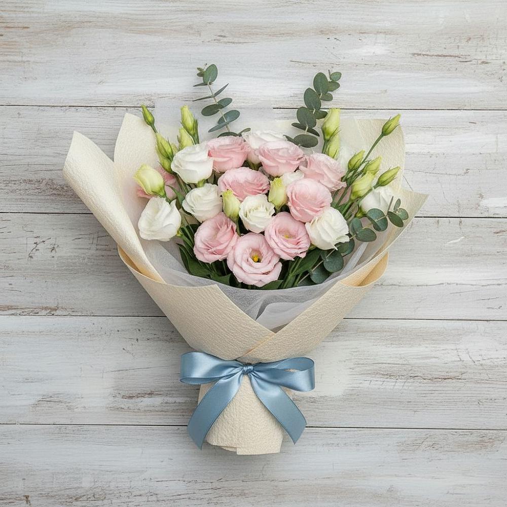 Букет цветов из: Лизиантусы в Новосемейкино